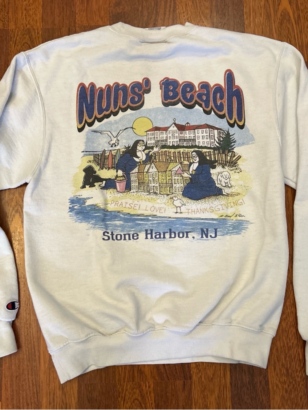 Nuns Beach Stone Harbor New Jersey Champion Crewneck Sweatshirt Size Small